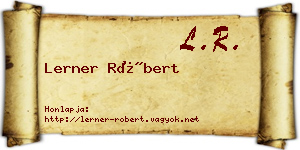 Lerner Róbert névjegykártya