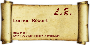 Lerner Róbert névjegykártya